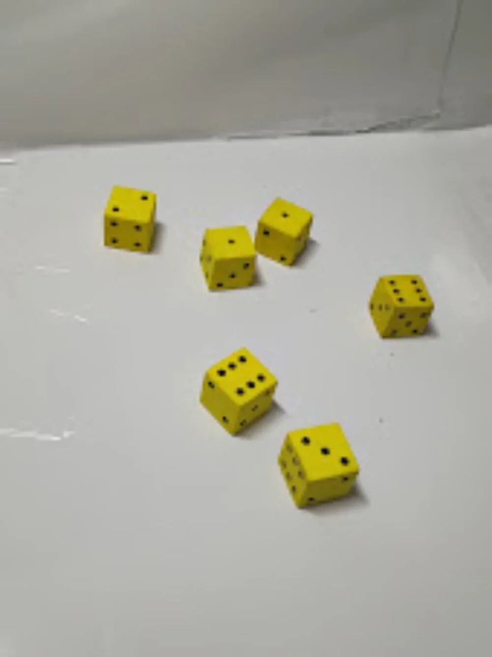 Vintage 2010 Yellow Foam Dice Set